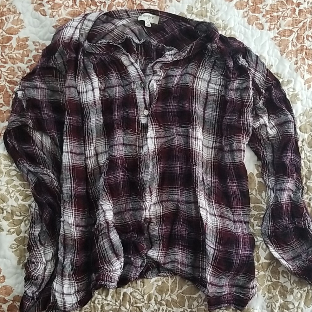 Purple Plaid Long Sleeve Shirt